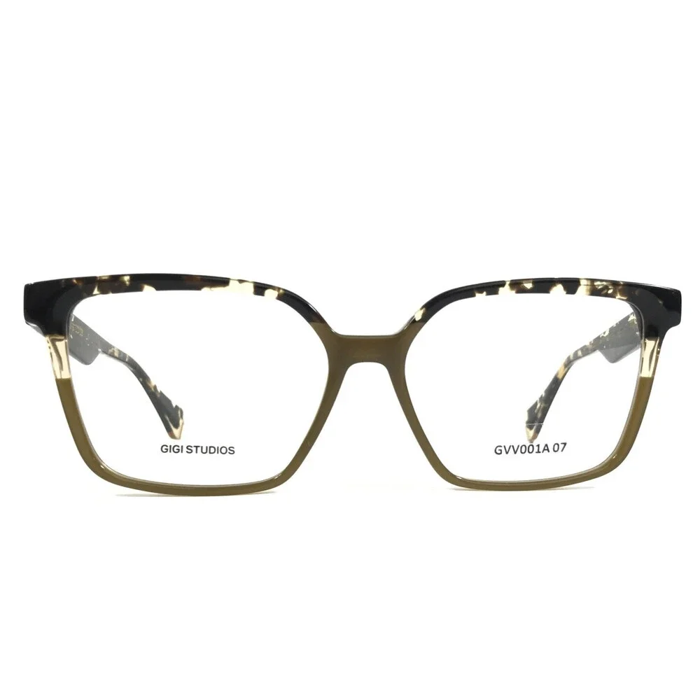 Gigi Studios Eyeglasses Frame BELLA GVV001A/07 Green Tortoise Full Rim 53-15-140